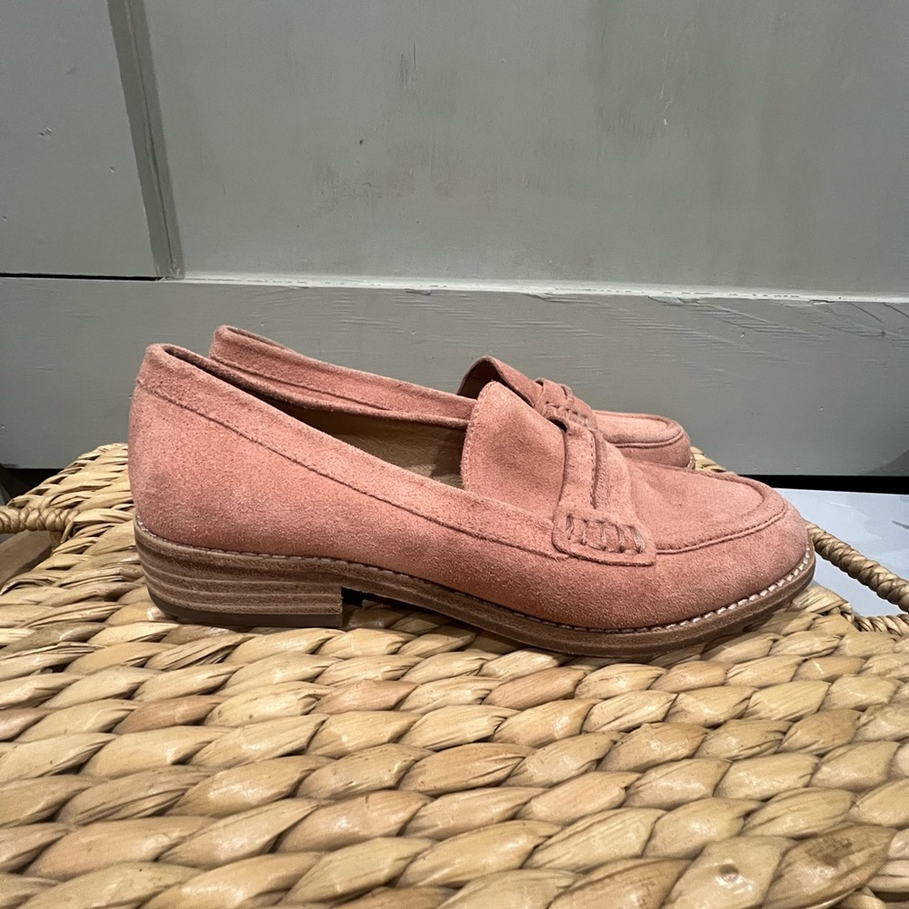 Pink Suede Loafers Madewell size 7.5